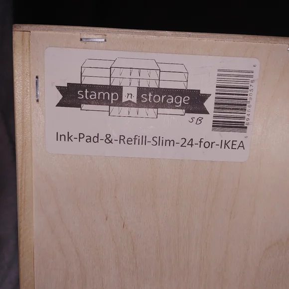 Wooden Display Rack, Marked For Ink And Stamp Storage - Picture 2 of 5